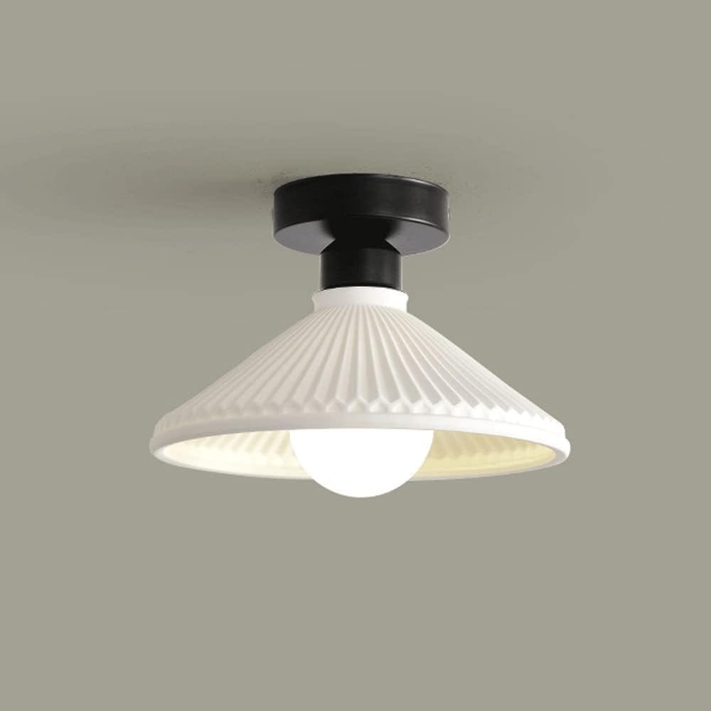Lampa sufitowa do przedpokoju, balkonu, mała kreatywna, biała, ceramiczna lampa sufitowa, żyrandol E26 do montażu wpuszczanego, blisko sufitu do jadalni, kuchni, przedpokoju, łazi