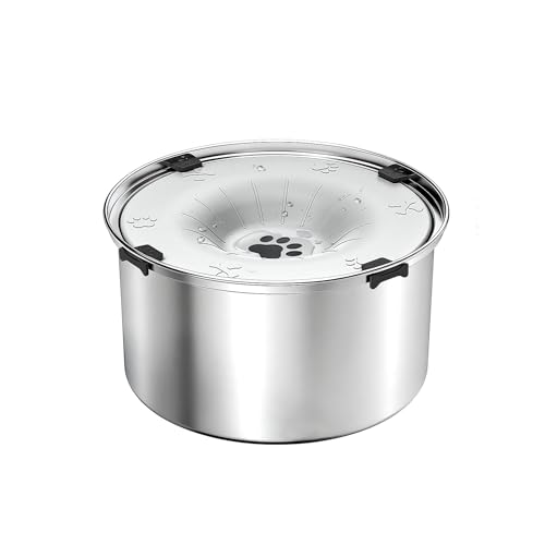 SCHITEC No Spill Dog Water Bowl for Large Dogs, 5.6L / 1.5 Gallon Stainless Steel Splash-Proof Slow Drinking Pet Dish with Floating Disk & Non-Slip Base, Mess-Free Design for Home or Travel-Light Gray - image 8