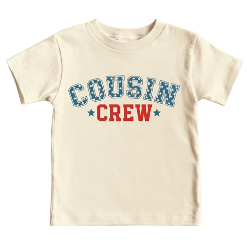 SUWATOIN Cousin Crew Shirts for Kids 4th of July 2-6 Years Toddler Boys Girls Matching Outfits T Shirt American Falg Top