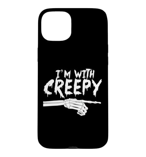 I'm with Creepy Funny �}�b�`���O �n���E�B�� I'm with Creepy �X�}�z�P�[�X iPhone 15 Plus �p