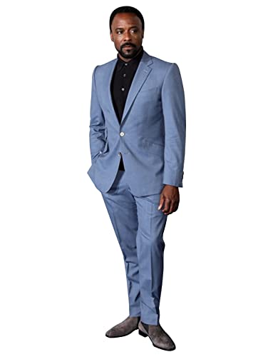 Costume deux pièces pour homme avec revers cranté et deux boutons pour mariage et bureau