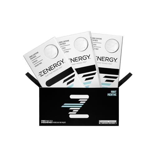 ZENERGY Energy Gum - Mint Flavor | 50mg Caffeine + 35%...