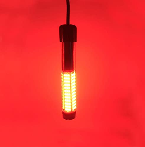 SAMDO LED Underwater Fishing Lights, Fish Attracting Light,12V LED 1080 Lumens Drop Fish Lights Boat Night Fishing Light 10.8W(Red)