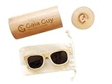 Gaia Guy Bamboo Wood Sunglasses for Men & Women – Polarized TAC Eco-Lenses – Floating Handmade Wooden Frames – UV400 Protection – Retro Style – Includes Bamboo Case & Organic Cotton Pouch