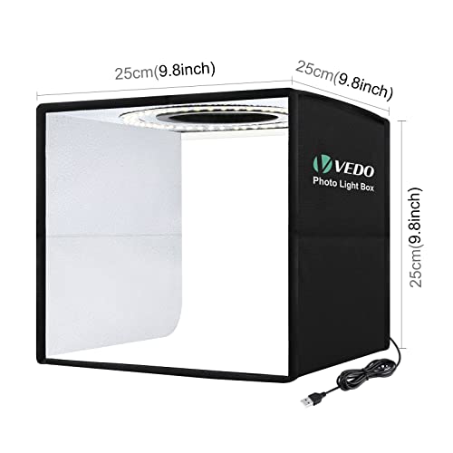 Mini Estúdio Fotográfico Portátil Com Led Light 25cm (Preto)
