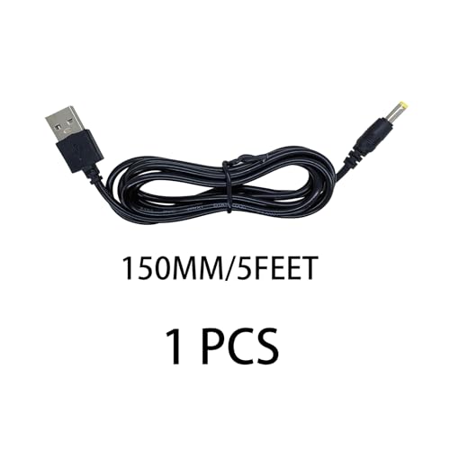 Image of PSP Power Cord Replacement for PSP 3001 3000 1000 1001 2000 2001 Charger, PSP Charging Cable Cord 5 FT, Black