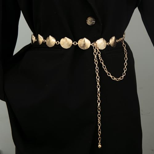 ILuvatar Luvatar Womens Metal Chain Dress Belt Hollow Out Daisy Sweater Belt Decorated Skinny Waist Belt3