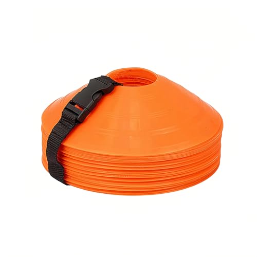 20 conos de disco de entrenamiento de agilidad con correa de transporte, conos marcadores deportivos para fútbol, fútbol, baloncesto, hockey, simulacros de práctica multideportiva (naranja)