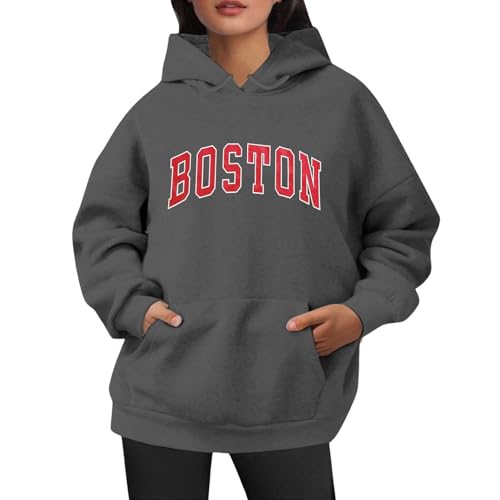 Générique Sweat à Capuche Femme Décontracté Mode à Capuche Loose Fit Pullover Imprimé Cordon Poches Haut Quotidien Sweatshirt à Capuche Femme USA Print(Grey, L) Générique Sweat à Capuche Femme Décontracté Mode à Capuche Loose Fit Pullover Imprimé Cordon Poches Haut Quotidien Sweatshirt à Capuche Femme USA Print(Grey, L)