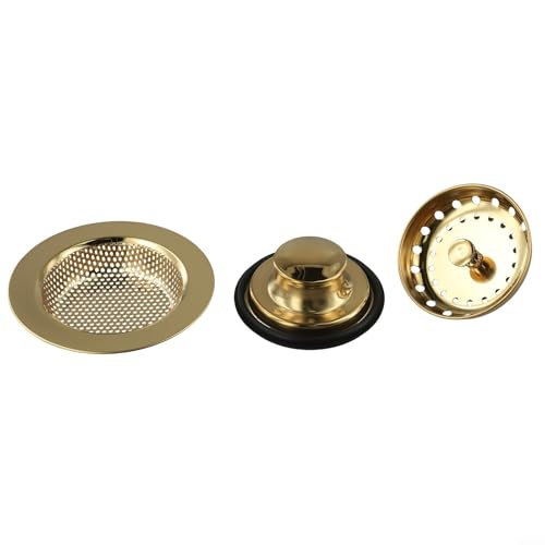 Colador desagüe de acero inoxidable dorado para cocina y baño miniatura 2