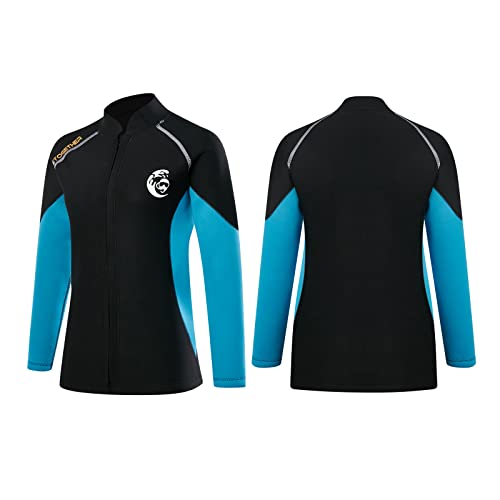 Veste De Plongée Néoprène 2mm Homme/Femme - Fermeture Éclair Devant, Manches Longues Pour Surf, Natation Et Plongée (Taille M Homme)
