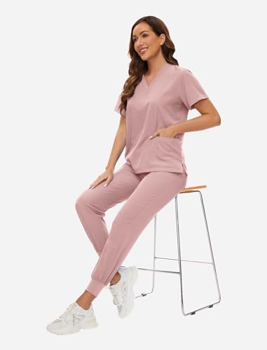 VIAOLI Women’s Scrub Set Jogger Style – Multi-Pocket Uniform Nursing Scrubs & Scrubs Sets for Women