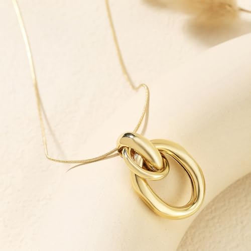 Dr's gift Chunky Gold Necklace for Women Geometric Drop Pendant Necklace Statement Trendy Jewelry Gift for Women3