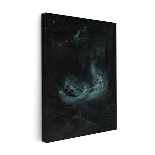 Image of Poster Master Haunted Forest Canvas - Retro Fairy Dance Print - Ghostly Spirits Art - Ideal Gift for Men, Women - Gothic Wall Decor for Bedroom, Living Room, Office - Available in 8x10 to 30x40