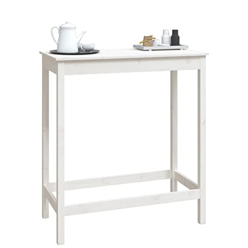 Petite table à manger stable en pin blanc pour petits espaces et studios - 5