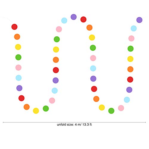 Uniideco 65.6 Feet Colorful Circle String, Colored Dot Door Window Streamers Paper Garland, Candy Backdrop Decor, Hanging Rainbow Birthday Party Decorations 2021 Upgraded #TOP5