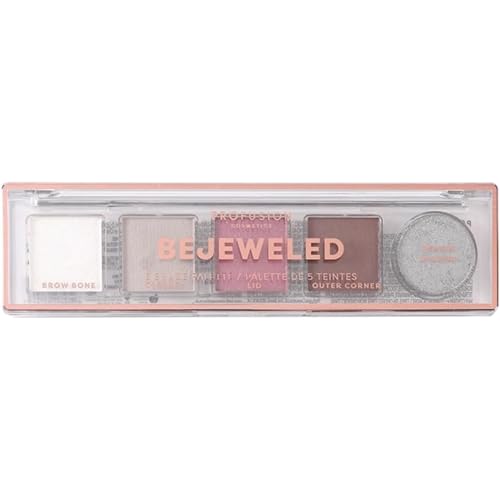 Profusion Cosmetics 5 Shade Mini Essentials Eyeshadow Palette in Matte, Satin, and Mousse Finishes for Bold Smokey Eyes (Bejeweled, 1)