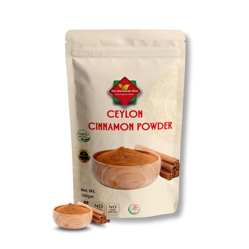 Ceylon Cinnamon Powder | Ethically Sourced 100% Authentic True Ceylon | Cinnamon Ground | Dalchini Powder | Premium Quality | Natural | Non GMO| Vegan | No additives | No Preservatives | 100G