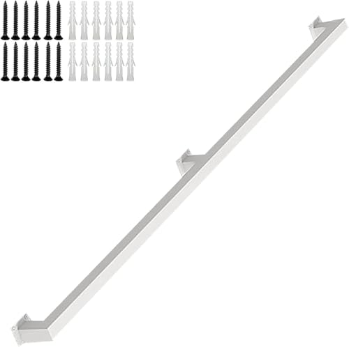 Kit de pasamanos de escalera blanco de metal para montaje en pared y barra de apoyo de 450cm