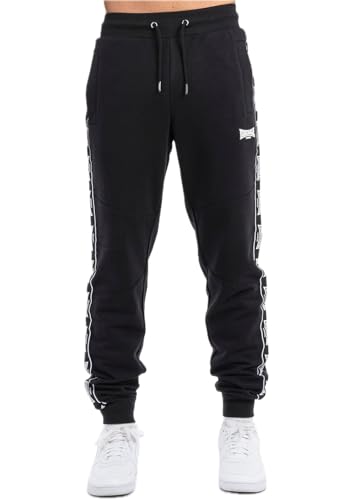 Lonsdale Tenston Pantalon de Jogging, Noir/Blanc, L Hommes