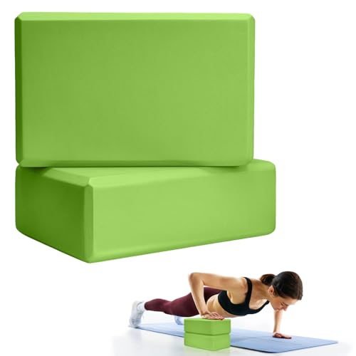 Image of Septo 2 Pcs Yoga Blocks, 9x6x3 Inch Foam Blocks for Pilates | High density EVA foam Yoga Props lightweight non-slip surface for meditation stretching balance training