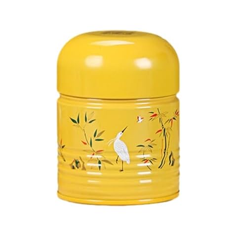 AIYAYOU Tea Tin,Round Tea Box Compact Tea Container Convenient Tea Storage Box Tinplate Tea Canister Tea Storage Jar for Various Teas Cover