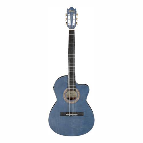 Image of Ibanez GA5FMTCE Thinline Nylon Acoustic-electric Guitar - Open Pore Berry