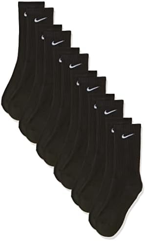 Nike Everyday Cushion Crew Socks, Unisex , Black/White, L (Pack of 6 Pairs )