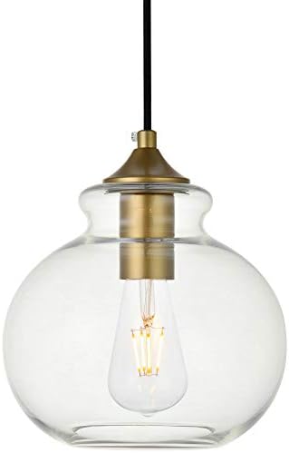 Living District Destry 1-Light Metal Pendant in Brass and Clear