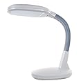 LED Desk Lamp - Sunlight Lamp with Adjustable Gooseneck Arm - Home and Office Desk Lamps Great for Reading and Crafting by Lavish Home (White)