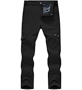 Gopune Mens Snow Ski Waterproof Softshell Pants Outdoor Cargo Hiking Pants