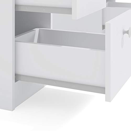 Boahaus Dressing Table, 7 Drawers, Full Width Mirror, Smoked White - Thumbnail 7