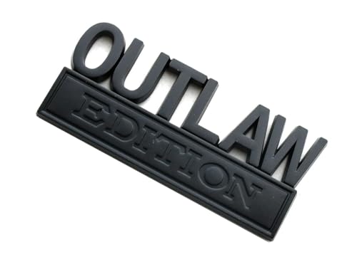 Image of 2PCS Outlaw Edition Emblems, 3D Badge Car Sticker with 3M Strong Adhesive, Fender Replacement for F150 F250 F350 Chevy Silverado 1500 2500 Chevrolet C10 C15 (Black)