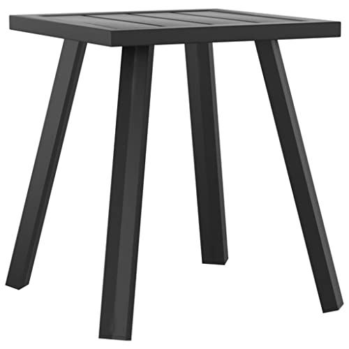 Table de jardin en acier gris anthracite 34x34x38 cm pour extérieur - 2