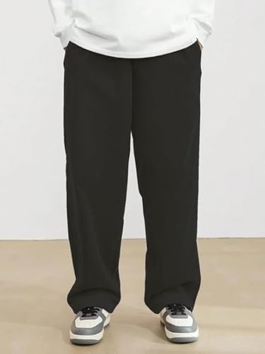 Image of The Goal Studio Men's Premium Corduroy Wide-Leg Trousers | Retro Textured Baggy Sweatpants | Korean Minimalist Relaxed Fit Joggers | Stretchable Lower | Y2K