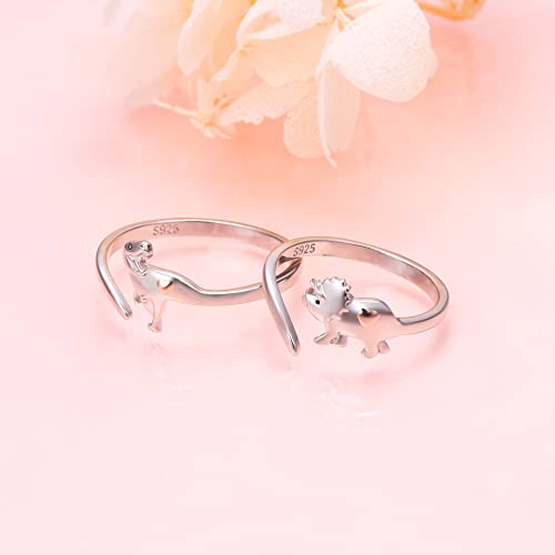 Yearace Sterling Silver Couples Rings - Matching Heart Promise Rings for Him & Her4