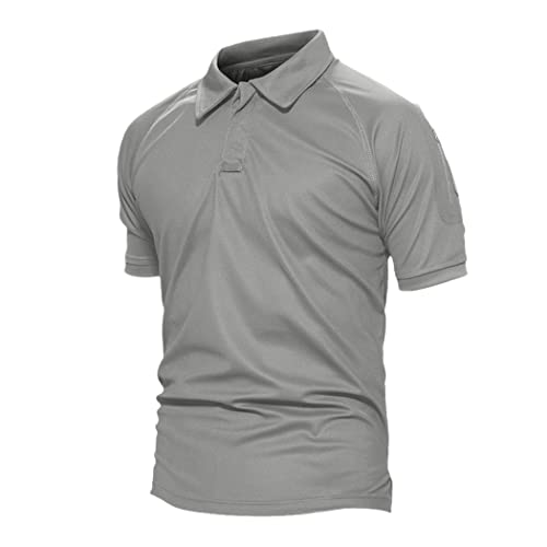 T-shirt tactique homme pour randonnée et bivouac en été gris clair