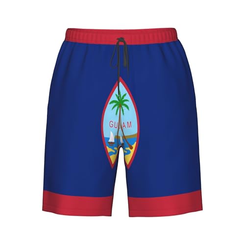 CUTEDWARF Flag of Guam Men's Swim Trunks Beach Swimwear Beach Shorts Summer Board Shorts