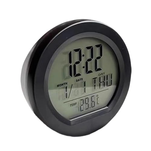 Reloj digital | Reloj inteligente para coche alimentado por energía solar – Medidor de temperatura LED | Para Aula Viaje Baño Mesa Mesita Nevera Tienda Cocina