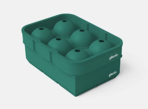 Glacio Ice Cube Molds Combo With Large 2" Square Cubes & Sphere Ball Molds - Ideal For Whiskey - Spherical Ice Tray - Ice Cube Tray Large - Square And Sphere Ice Cube Trays - Big Ice Cube Molds #TOP4