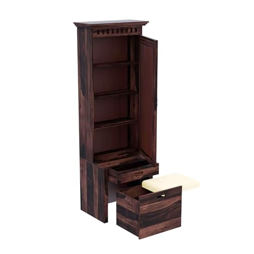 Image of Sheesham Solid Wood Dressing Table for Bedroom with Drawer (Walnut Finish)