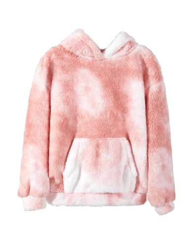 Image of Makkrom Boys Girls Sherpa Fleece Hoodies Pullover Sweatshirts with Pockets | Fuzzy Soft, Cozy Warm, Kids Hoodie Outfits, Kangaroo Pocket, Solid, Tie-Dye, Casual, Loose, Toddler, little Kid, Big Kid