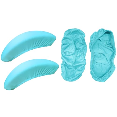 Image of HOKIPO 'SereneSolids' 140 GSM Armrest Covers for Office Chair (Elastic Style), 1 Pair, Sky Blue (AR-5933-SBLU)