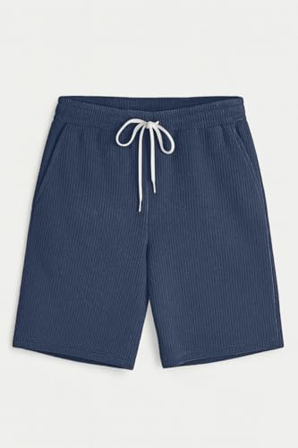 Image of Vogaan Men's Casual Slim Fit Shorts | Stylish Above Knee Shorts with Elastic Waist & Side Pockets Summer Wear for Gym Lounge Travel & Outdoor