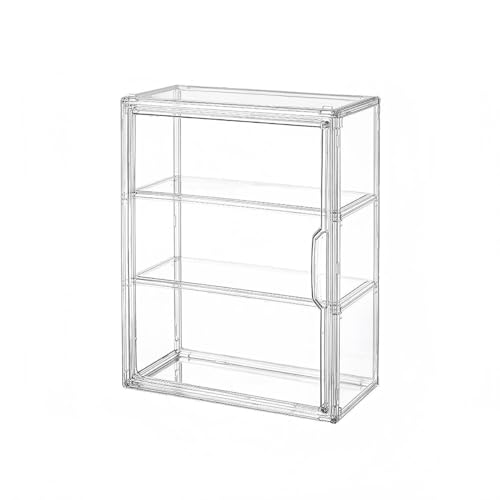 Transparent Acrylic Cosmetic Display Case with Magnetic Door - Stackable Makeup Storage Organizer for Skincare, Perfumes, Jewelry & Collectibles - Dust-Proof Clear Storage Box