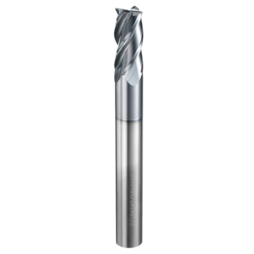 Image of HARFINGTON Carbide Square Nose End Mill Bit 7 /16 inch Cut Dia 4 Flutes TiAlN Coated Milling Cutter for Hardened Steel Metal (7 /16 inch Shank 1 inch Cut Length 4 inch Long 30 Degree Helix HRC53-55)