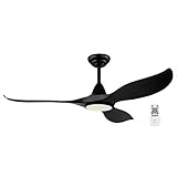 La carcasa del ventilador y las aspas fabricadas con plástico ABS sin corrosión de buena calidad en negro mate se limpian fácilmente y no atraen humedad, lo que hace que el ventilador sea más duradero que otros modelos de ventilador más baratos La cubierta del LED está fabricada en acrílico lechoso