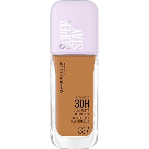 Maybelline New York, Base de Maquillaje, Hasta 30H, Acabado Mate Luminoso, Lumi Matte, Tono 337