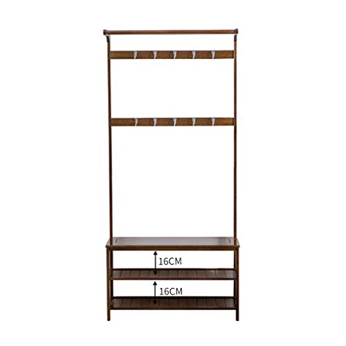 Râteliers multi-usages Coat Rack Coat Rack Floor Shoe Rack Hall and Cabinet Living Room Clothes Rack Casiers (Color : Brown, Size : 70 * 31 * 170cm) Cover
