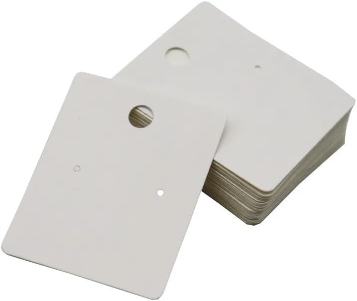 Earring Cards for Selling Jewelry 200pcs 5x4cm Blank Paper Ear Jewelry Display Earring Cards Hang Favor Label Tag for Packing Making DIY Accessories(S13-50)